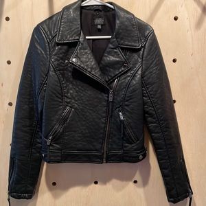 Topshop Faux Leather Biker Jacket